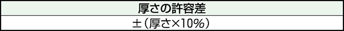 厚さ許容差