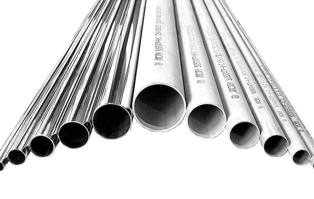Round stainless steel pipes and tubes